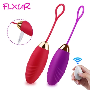 FLXUR мощен вибриращ яйце вибратор вибратор с безжично дистанционно дистанционно G Spot клитор стимулатор силиконови секс играчки за жени, секс продукти