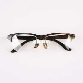 Класически лукс и Nilerun brand business half frame semi-rim eyewear frame horn оптични очила очила за четене, слънчеви очила