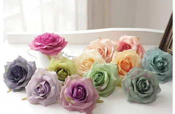 Направи си САМ изкуствени рози цветя на главата коприна декоративни цвете сватба е САМ пътят led цветен букет хотел фон украса на стени