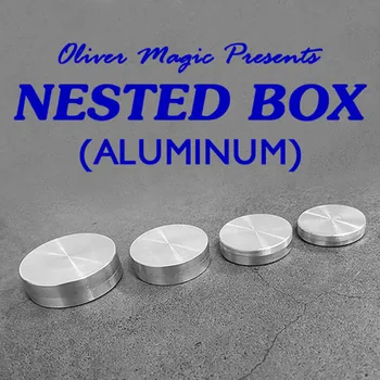 Вложени кутия (алуминий) от Oliver Magic Coin изчезват в кутия Магия Magician близък план на илюзията трик подпори ментализм смешно