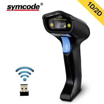 Безжична 2D баркод скенер,Symcode 1D/2D 2.4 GHz безжична ръчен четец на баркод,разстояние безжичен пренос на 200 метра