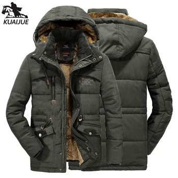 Зимно яке мъжете L-6XL 7XL 8XL яке за мъже плюс кадифе удебеляване на мъжете с качулка ветровка палто, Мъжки ежедневни топли якета и палта