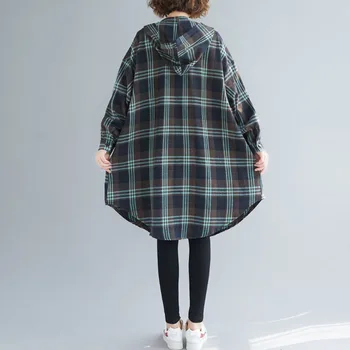 Модерни есенни якета дамски риза козината е дълга ветровка парк плюс размер на ревера ежедневни дамски връхни дрехи Парк Плюс размера на бати