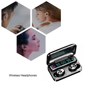 безжични слушалки F9-10 TWS Bluetooth 5.0 слушалки сензорно управление 9D стерео слушалки с микрофон led дисплей зарядно устройство ще захранване на скоростната