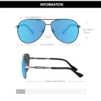 Kdeam Men Vintage Polarized Sunglasses Classic Brand Pilot Sun glasses Coating Lens Driving For Men Eyewear