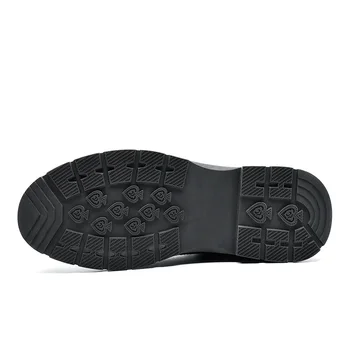 SUROM дебела подметка нескользящие ботильоны Мъжки обувки от свинска кожа есен нова мода мъжки обувки стягам качествени мъжки обувки за възрастни