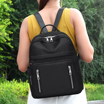 Колеж стил женски раница водоустойчив плат Оксфорд твърда мода училищна чанта за преносим противоугонный пътуване чанта