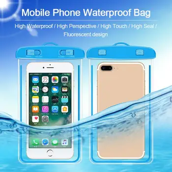 50шт запечатана суха нажежен непромокаема чанта водоустойчива чанта за носене Калъф за универсална водоустойчива своята практика всички мобилни телефони до 6 инча