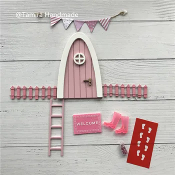Ръчно изработени розова приказка вратата чудесен подарък за момичета стая миниатюрна притворная играта магически феи феята на зъбките вратата Коледен подарък за момичета