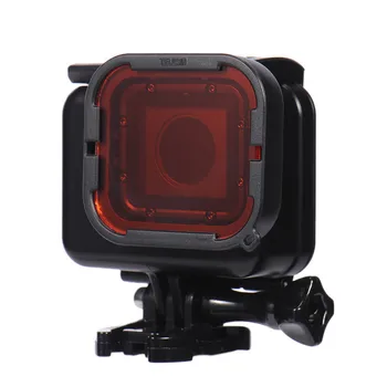 ТЕЛЕСИН гмуркане филтър комплект червено, лилаво подводен филтър е подходящ за Gopro Hero 5 с черен луксозен чанта