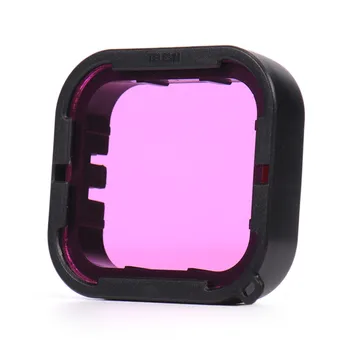 ТЕЛЕСИН гмуркане филтър комплект червено, лилаво подводен филтър е подходящ за Gopro Hero 5 с черен луксозен чанта