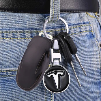 Нови автомобили ключодържатели 3D метална емблема висулка логото на автомобила ключодържател Tesla Model 3 Model S Model Model X Y 2018 2019 2020