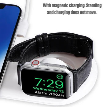 Qi Wireless Charger Watch Fast Charging Pad за Apple iWatch Series 5 4 3 2 1 QC 3.0 Quick Wireless Charge за iPhone Samsung