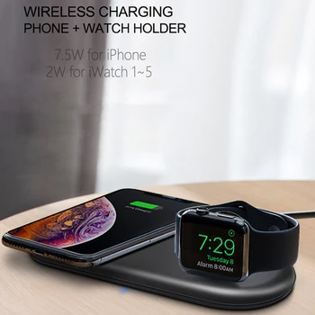 Qi Wireless Charger Watch Fast Charging Pad за Apple iWatch Series 5 4 3 2 1 QC 3.0 Quick Wireless Charge за iPhone Samsung