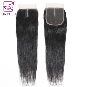 LINKELIN HAIR перуански пряко закриване на косата средно/свободен/трехчастное закриване на дантела свързани ръчно разширяване на човешка коса Remy