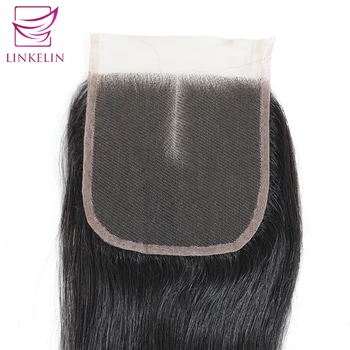 LINKELIN HAIR перуански пряко закриване на косата средно/свободен/трехчастное закриване на дантела свързани ръчно разширяване на човешка коса Remy