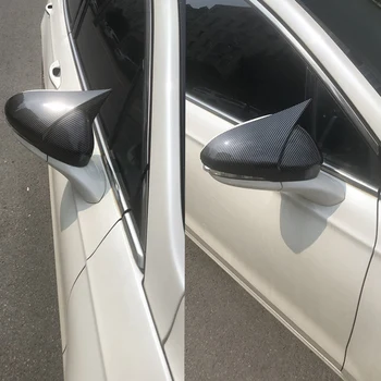 Въглеродни влакна огледало за обратно виждане Ox Horn капак на корпуса на кутията странично огледало накладки за Ford Mondeo / Fusion 2013-2020