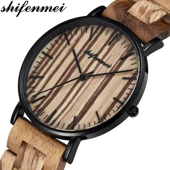 Ултра тънък ръчно изработени дървени дамски часовници от Топ Марка луксозни часовници Мъжки спортни и ежедневни двойка ръчен часовник водоустойчив