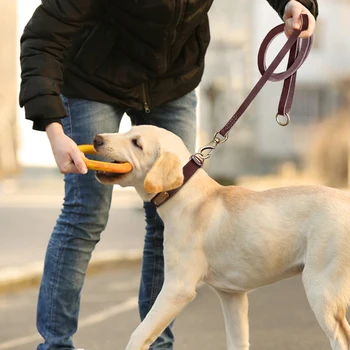 Персонализирани нашийник и каишка набор от греди за домашни любимци от естествена кожа на кучета, които се разхождат полето за каишка за малко по-големи кучета Pitbull XXS-XL
