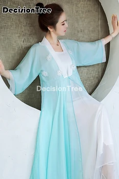 2021 китайското рокля vestidos жени шифон халат рокли qipao дзен медитация чай обличам дрехи реколта ежедневни ретро