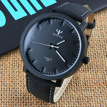 YAZOLE топ марка луксозни 2018 нов стилен мъжки часовник военни часовници мъжки часовници кожа аналогов кварцов часовник гореща Religio