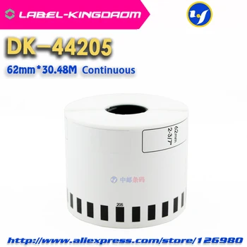 10 газови роли съвместим лепило за етикети DK-44205 подвижна лепило 62 мм*30,48 м непрекъснат съвместим принтер за етикети Brother DK-4205