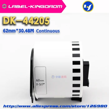 10 газови роли съвместим лепило за етикети DK-44205 подвижна лепило 62 мм*30,48 м непрекъснат съвместим принтер за етикети Brother DK-4205