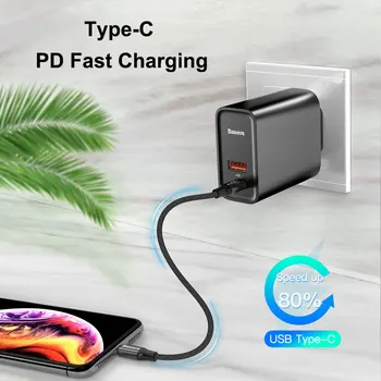 Baseus 30W 45W USB зарядно устройство бързо зареждане 4.0 QC3.0 PD 3.0 Fast Phone Charger за iPhone 11 Pro Max