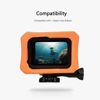 Vamson защитен ръкав плаващ рамка оранжево за GoPro Hero 8 Float аксесоари поплавък плавателност капачка защитна рамка VP655