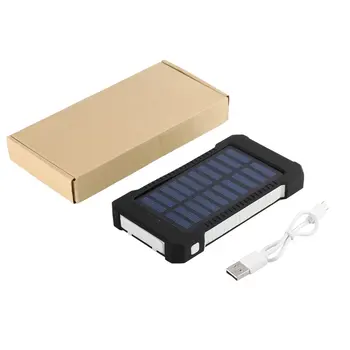 Solar Power Bank 30000mah Waterproof External Battery Backup Powerbank Phone Batteries Charger LED Pover Bank Rechargeable