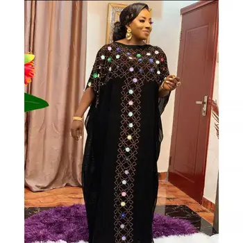 Извънгабаритни многоцветни мъниста африкански женски Bubu халат рокли дашики черни мюсюлмански жени Абая кафтан Бельо макси рокля