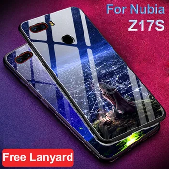 За Nubia Z17s NX595J Case Z17 s cover starry star закалено стъкло твърд калъф за телефон Nubia Z17s Z 17S стъклена обвивка Z 17 S корпуса