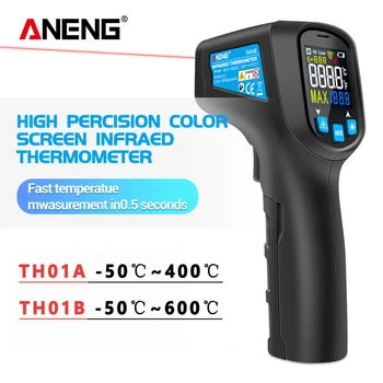 ANENG TH01B цифров инфрачервен термометър ИНФРАЧЕРВЕН лазерен сензор пистолет без контакт термометър -50~600C метър пирометр тестер на температурата
