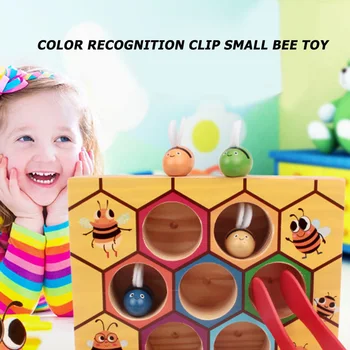 Творчески Дървен Кошер Игри Клип На Пчелните Играчки Ясна Структура Силен Здрав Светъл Цвят На Децата В Монтесори Забавни Играчки