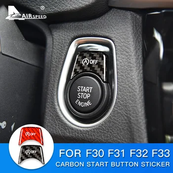 Скорост на въздуха за BMW F30 F31 F32 F33 аксесоари от въглеродни влакна стикер вътрешната тапицерия на автомобила бутон за запалване стартиране на двигателя ключ устройства