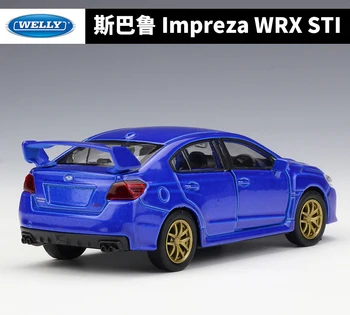 Welly леене под налягане 1: 36 Subaru Impreza WRX STI спортен автомобил обръщам внимание автомобил улични състезания модел на автомобила метални сплави играчка кола за детски подаръци