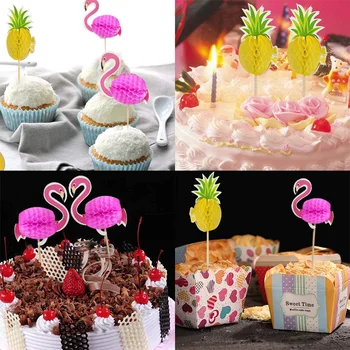 40 бр. фламинго торта Toppers Сватба, Рожден Ден торти Topper избира Pinapple Topper знамена украса