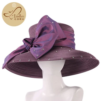 Търговия на едро на висококачествени дамски модни шапки за сватбени партита и ежедневни шапка с лък S10-4268
