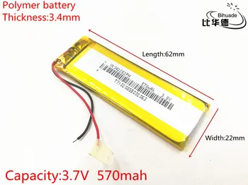 3.7 V 570mAh 342262 литиево-полимерна Li-Po li-ion акумулаторни батерии за Mp3 MP4, MP5 GPS