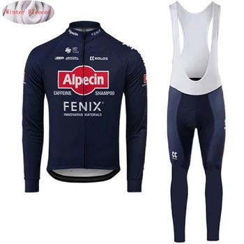 Alpecin Fenix 2020 зимни дрехи с дълъг ръкав Колоездене костюм и топлинна руно Джърси топло яке риза Ciclismo лигавник панталони комплект