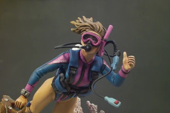 1/22 80MM Останат WOMAN Diver soldier (WITH BASE ) toy Resin Model миниатюрна смоляная фигурка в разглобено формата на неокрашенная