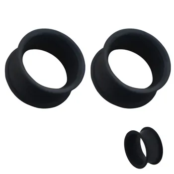 Тялото пънк 2пары / комплект минималистичен стил на черно-бял цвят със силиконови берушами тунели дилататори на ухото за жени пиърсинг бижута