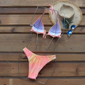 Riseado наклон бикини набор от Оглавник бански жените Push Up бански костюми 2021 Секси biquini String Strap плажно облекло годишният бански