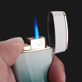 Jet Ultra Thin Rainbow Color Факел Lighter Turbo Butane Gas Cigar Straight Fire Lighter цигари ветрозащитная имат запалка