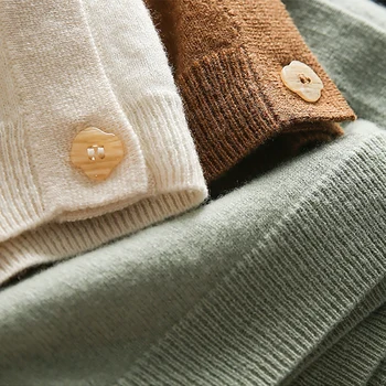 SuyaDream мериносова вълна жилетка един джоб пуловери 2020 Есен Зима твърди жилетки за жени плета сака