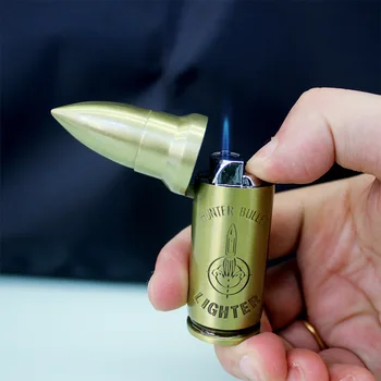 Куршум-леки многоцелеви бутановый реактивен Факел запалки LED Light Gas надуваем открит оцеляването на запалката за мъже подарък