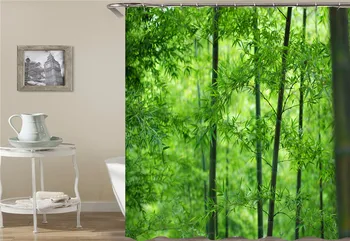 Природата гора душ завеса водоустойчив екран баня дървета, пейзаж завеси полиестерен плат вана вътрешни щори 180X200CM