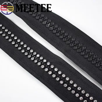 Meetee 10# 60/70/80CM Single Double Slider Resin Zipper Open-end Diamond Лъскава Чанта Clothing Decor Sew Crafts Accessorie AP641