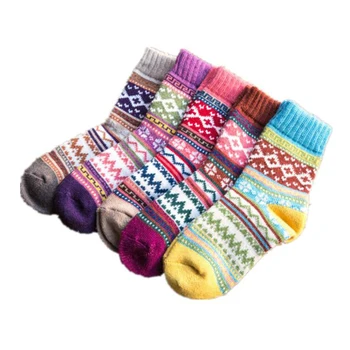 5 двойка/чанта супер качество есен и зима сгъстено топли вълнени дамски чорапи, модни дамски чорапи