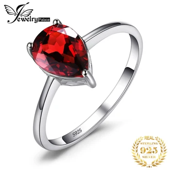 JewelryPalace автентичен нар пръстен пасианс 925 стерлинги сребърни пръстени за жени годежен пръстен от сребро 925 скъпоценни камъни бижута